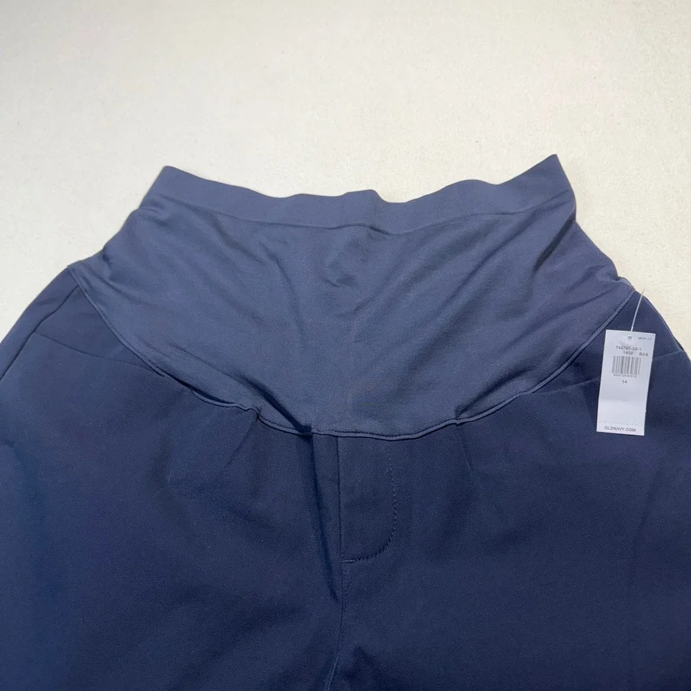 Old Navy Maternity Full Panel Straight Leg Navy Blue Dress Pants Size 14 NWT